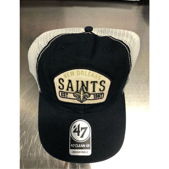 New Orleans Saints '47 Penwald Trucker Clean Up Snapback Hat - Black - Picture 6 of 6